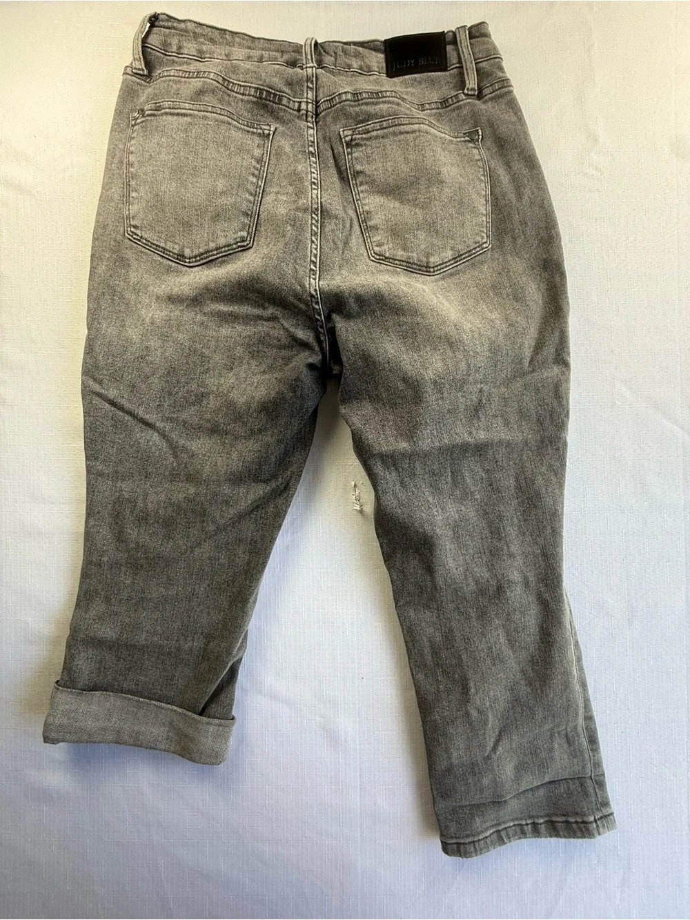 Judy Blue Grey High Rise Button Fly Capri Jeans 14W JB78110 GR Womens 14W